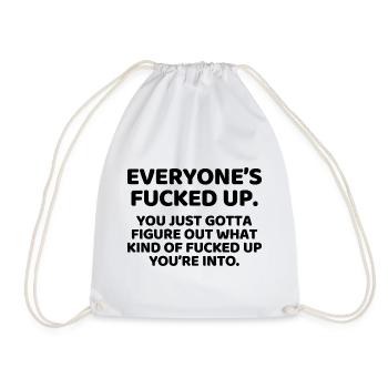 sarcastic funny - Drawstring Bag - white - Front