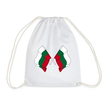 Two flags Bulgaria - Drawstring Bag - white - Front