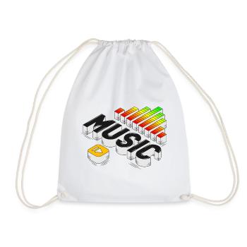 Play The Music | Isometric Music Illustration - Drawstring Bag - white - Front