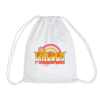 Paix Paix Fleur Arc-en-ciel colorée Contre la Guerre - Sac de sport léger - blanc - Devant