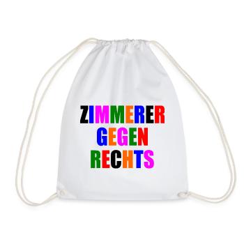 Zimmerer gegen rechts - Turnbeutel - Weiß - Vorne