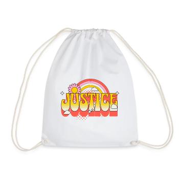 Justice, Freedom, Peace, Tolerance, Love - Drawstring Bag - white - Front