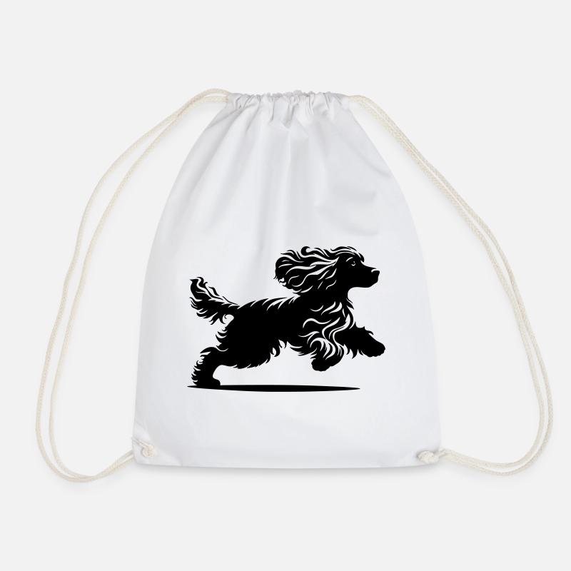 Cocker Spaniel - Drawstring Bag - white
