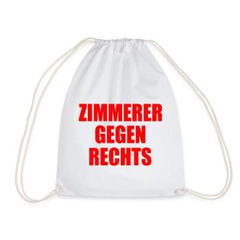Zimmerer gegen rechts - Turnbeutel - Weiß - Vorne