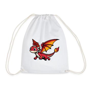 Dragon - Drawstring Bag - white - Front