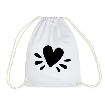 Cute heart as a sign of love - Drawstring Bag - white - Front