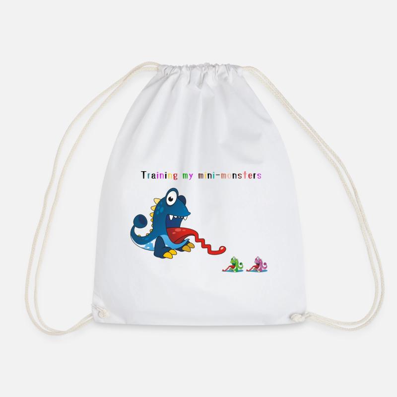 Training My Monsters - Drawstring Bag - white