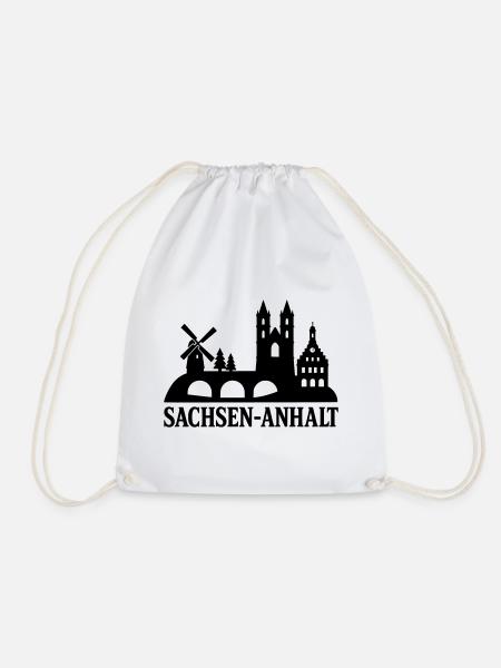 sachsen anhalt bundesland silhouette - Turnbeutel - Weiß