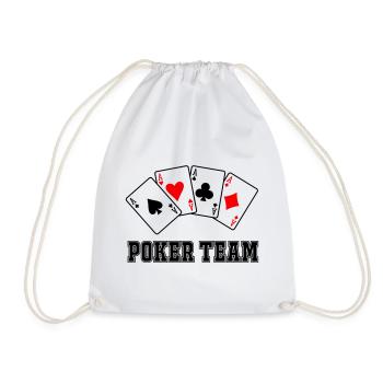 Poker Team - Drawstring Bag - white - Front