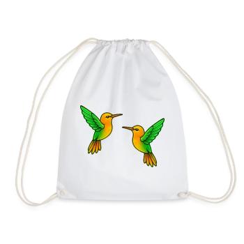 Double Hummingbird Play of Colors - Drawstring Bag - white - Front