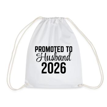 Promoted to Husband 2026 – Ehemann Design - Drawstring Bag - white - Front
