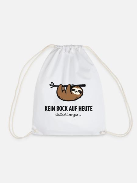 Kein Bock auf heute – Faultier Spruch - Turnbeutel - Weiß