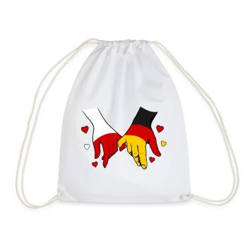 Polen_Deutschland_Flagge_Händehalten - Sac de sport léger - blanc - Devant