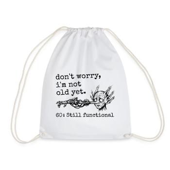 60th Birthday - 60th Birthday Humor Gift - Drawstring Bag - white - Front