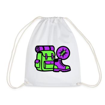 Graphique de boussole pour sac à dos de randonnée - Sac de sport léger - blanc - Devant