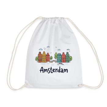 Amsterdamer Stadtbild-Doodles - Turnbeutel - Weiß - Vorne