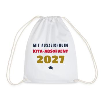 Kita Absolvent 2027 mit Auszeichnung Abschied - Turnbeutel - Weiß - Vorne