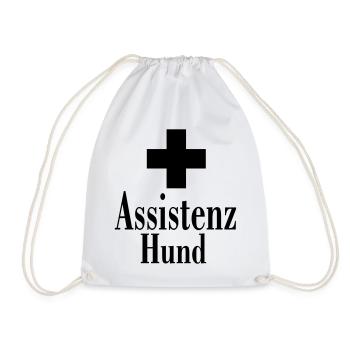 Assistenzhund Zeichen -1B - Turnbeutel - Weiß - Vorne