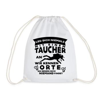 Taucher kennen Orte... - Turnbeutel - Weiß - Vorne
