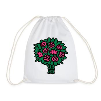 Bouquet 3 - Drawstring Bag - white - Front