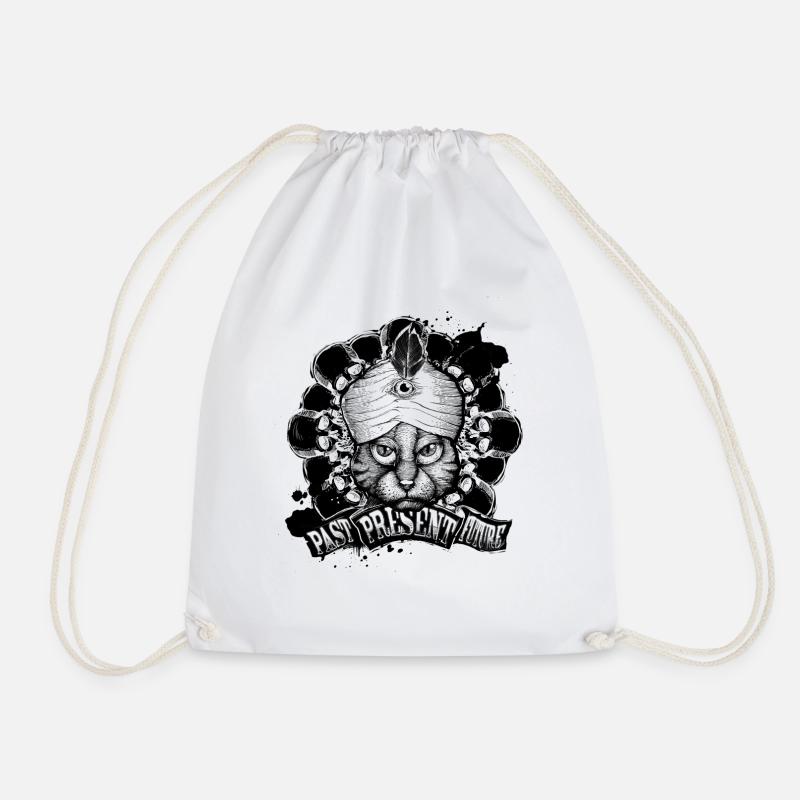 Cats magician - Drawstring Bag - white