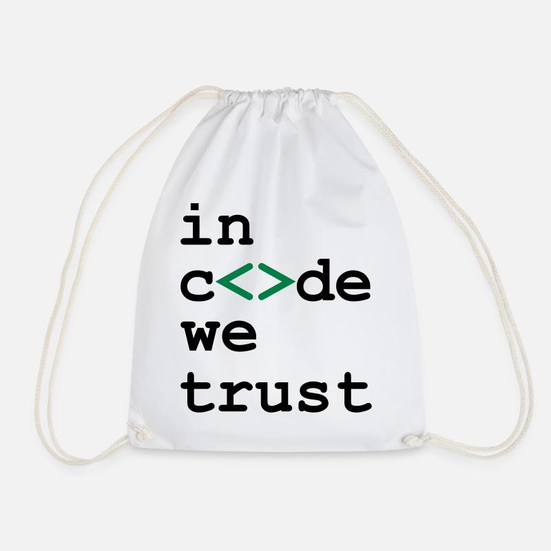 [ In code we trust ] - Turnbeutel - Weiß