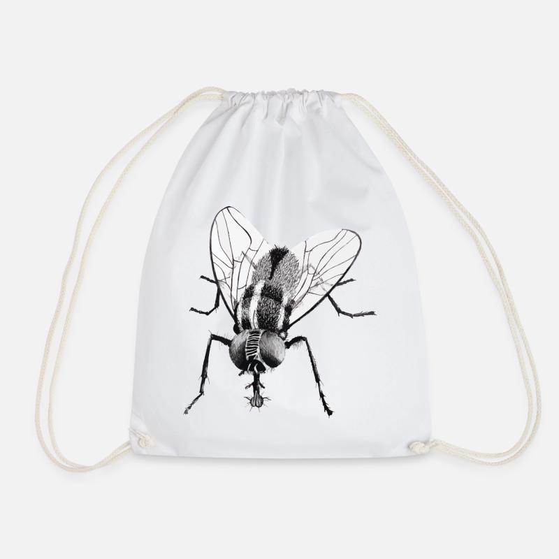 Black Bow Tie - Drawstring Bag - white
