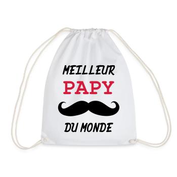 Papy - Famille - Bébé - Naissance - Enfant - Sac de sport léger - blanc - Devant