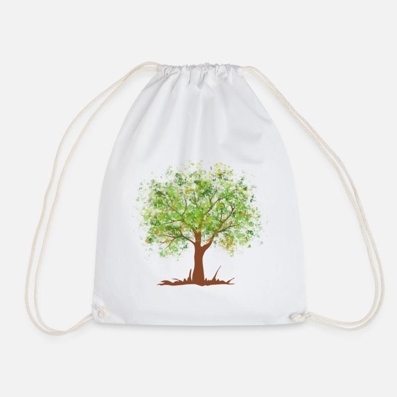 Sommer grüner Baum - Turnbeutel - Weiß