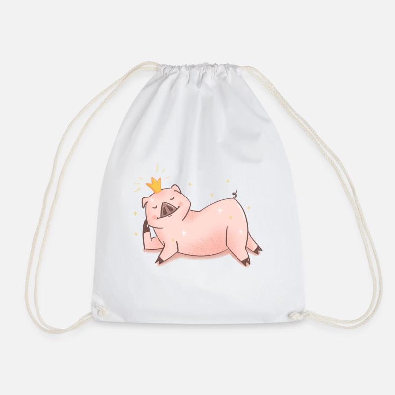 Schwein Prinzessin - Turnbeutel - Weiß