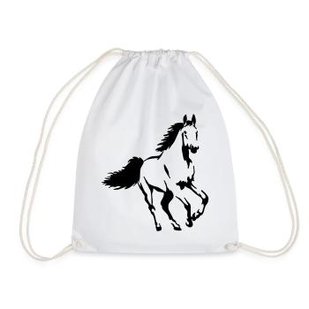 Horse Animal Stallion Mare Foal - Drawstring Bag - white - Front