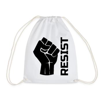 Resist with fist - in black - Turnbeutel - Weiß - Vorne