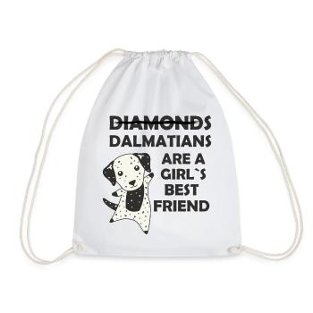 Dalmatians Girls best friend Diamonds Dalmatian - Drawstring Bag - white - Front