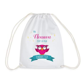 Design Hibou Mignon pour Nounou Super Chouette - Sac de sport léger - blanc - Devant