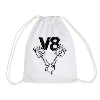 Moteur à piston Illustration V8 Symbole icône Logo - Sac de sport léger - blanc - Devant