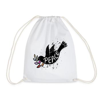 Dove of Peace - Peace - Dove - Peace - Drawstring Bag - white - Front