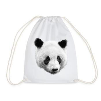 Panda Schwarz Weiß - Turnbeutel - Weiß - Vorne