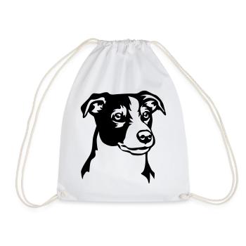 Jack Russell Terrier Head - Drawstring Bag - white - Front
