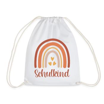 Schulkind Regenbogen Schulanfang Einschulung 2026 - Turnbeutel - Weiß - Vorne