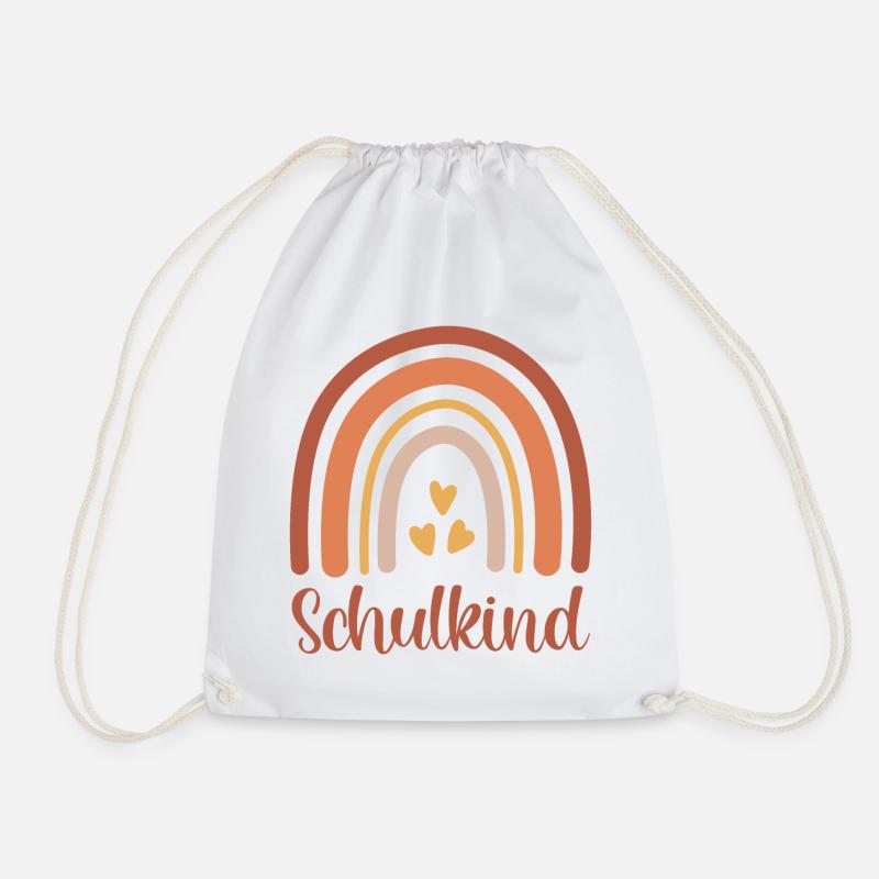 Schulkind Regenbogen Schulanfang Einschulung 2026 - Turnbeutel - Weiß