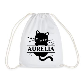 Aurelia t-shirt cat gift idea - Drawstring Bag - white - Front