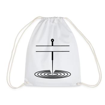Acupuncture Logo Name Banner - Drawstring Bag - white - Front