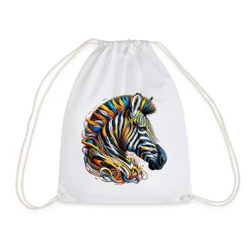 Zebra - Turnbeutel - Weiß - Vorne