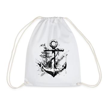 Navire d’ancre Voilier Art Marin Marin - Sac de sport léger - blanc - Devant