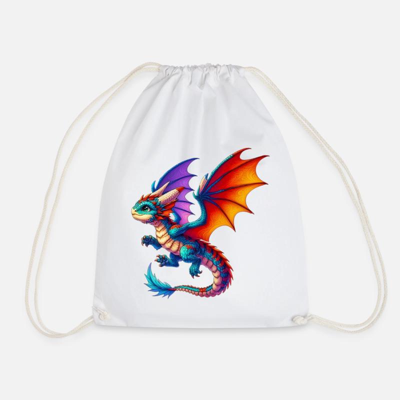 Drache - Turnbeutel - Weiß