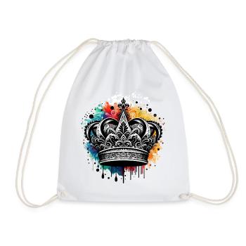 Crown - Drawstring Bag - white - Front