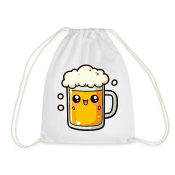Comic Bier - Turnbeutel - Weiß - Vorne