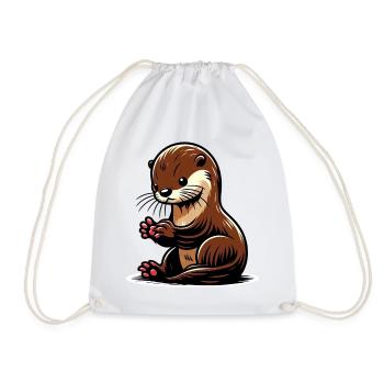 Otter - Turnbeutel - Weiß - Vorne
