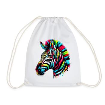 Zebra - Turnbeutel - Weiß - Vorne