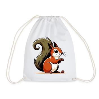 Squirrel - Drawstring Bag - white - Front